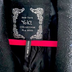 Girls black size S, pea coat, ok condition just missing a button otherwise good.